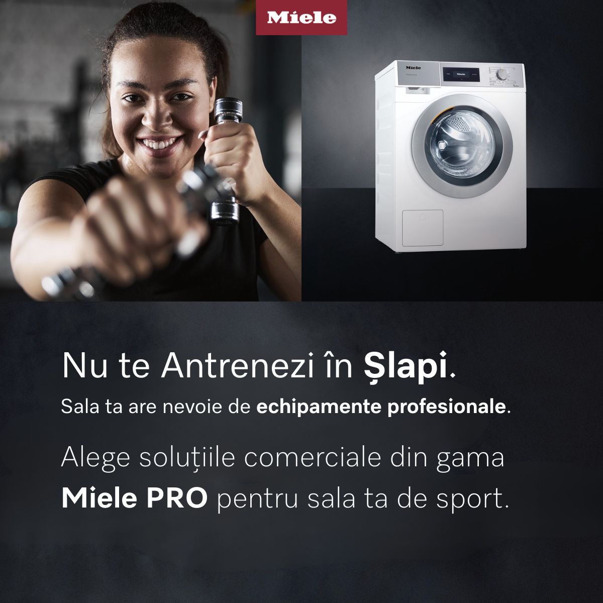 Nu te antrenezi în șlapi. Soluții Miele PRO pentru sala ta de sport.