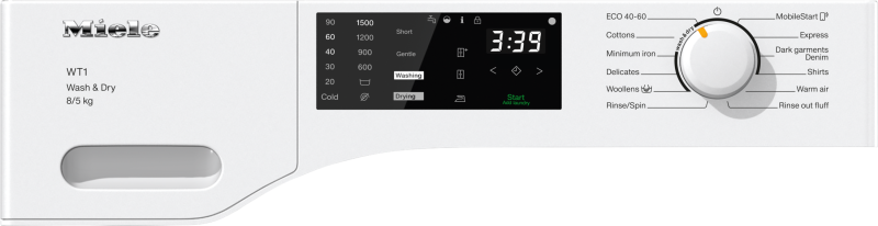 Miele - WTD160 WCS 8/5 kg Alb lotus – Mașini de spălat cu uscător - 2